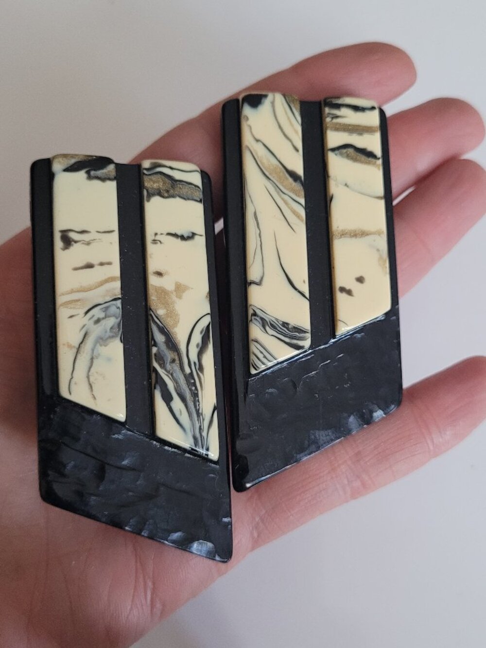 Vintage Oversized Avant-Garde Clip-On Earrings